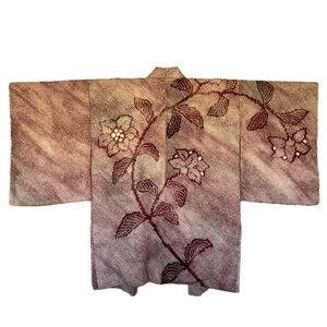 Floral silk shibori Kimono jacket haori